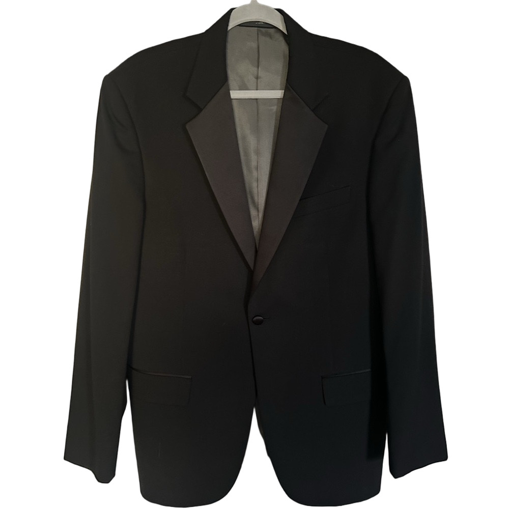 Givenchy Monsieur Black Tuxedo Blazer with Satin Lapel 100% Super Wool 39